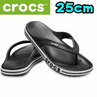 クロックス(crocs)の【新品】クロックス　バヤバンド　フリップ　ビーチサンダル　25㎝　ブラック(ビーチサンダル)