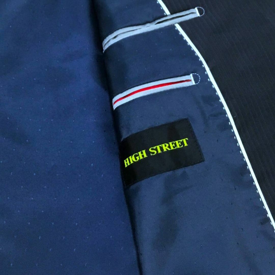 HIGH STREET(ハイストリート)のHIGH STREET ハイストリート シャイニーストライプシングルスーツ M メンズのスーツ(セットアップ)の商品写真