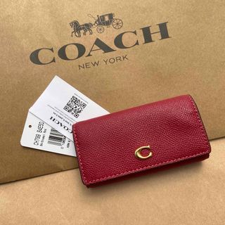 コーチ(COACH)のキーホルダー　キーケース　キーリング　赤色(キーケース)