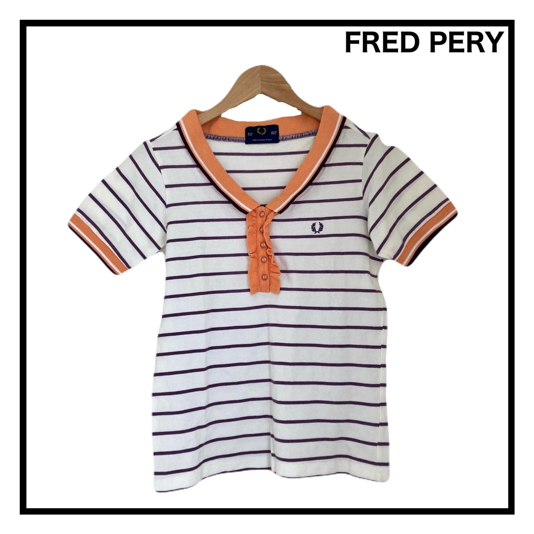 FRED PERRY(フレッドペリー)のFRED PERY　トップス　ポロシャツ　レディース　半袖　ボーダー　ロゴ入り レディースのトップス(ポロシャツ)の商品写真