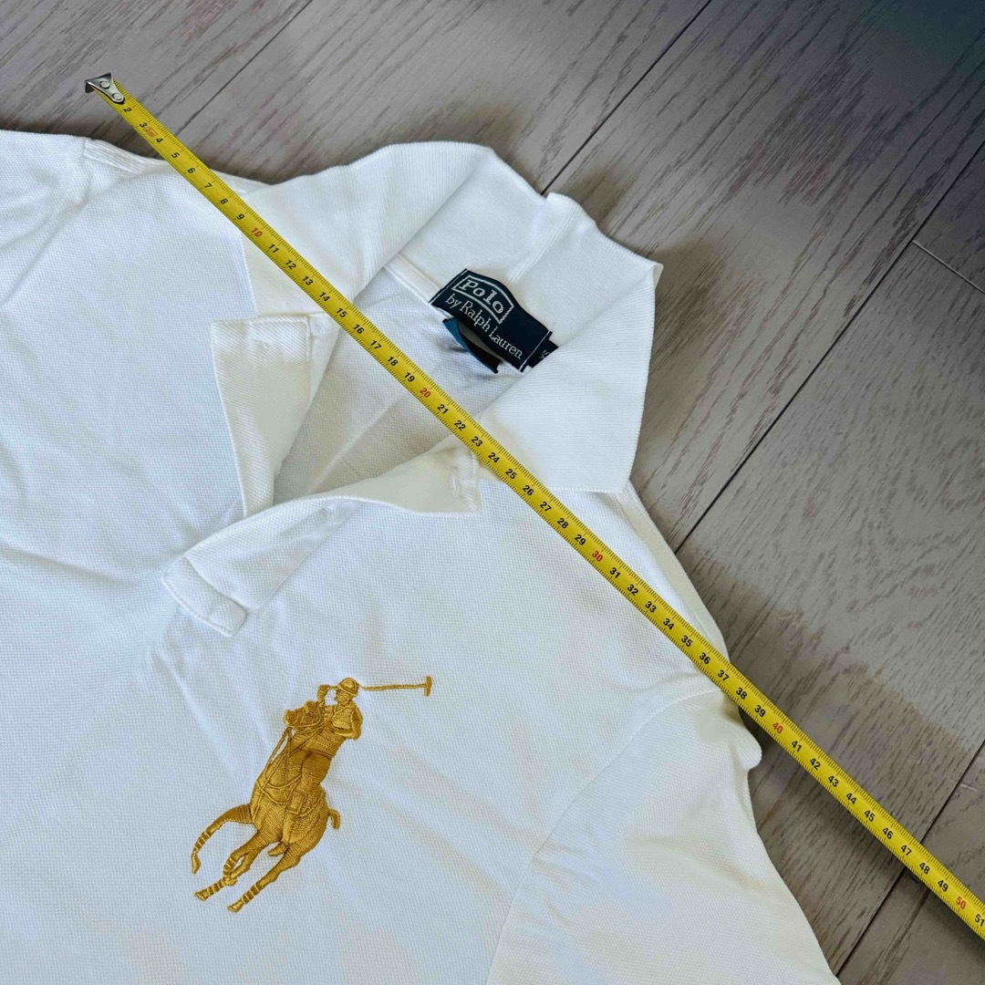 POLO RALPH LAUREN(ポロラルフローレン)のラルフローレン☆ レディース オーダーポロシャツ ホワイト×ゴールド メンズのトップス(ポロシャツ)の商品写真