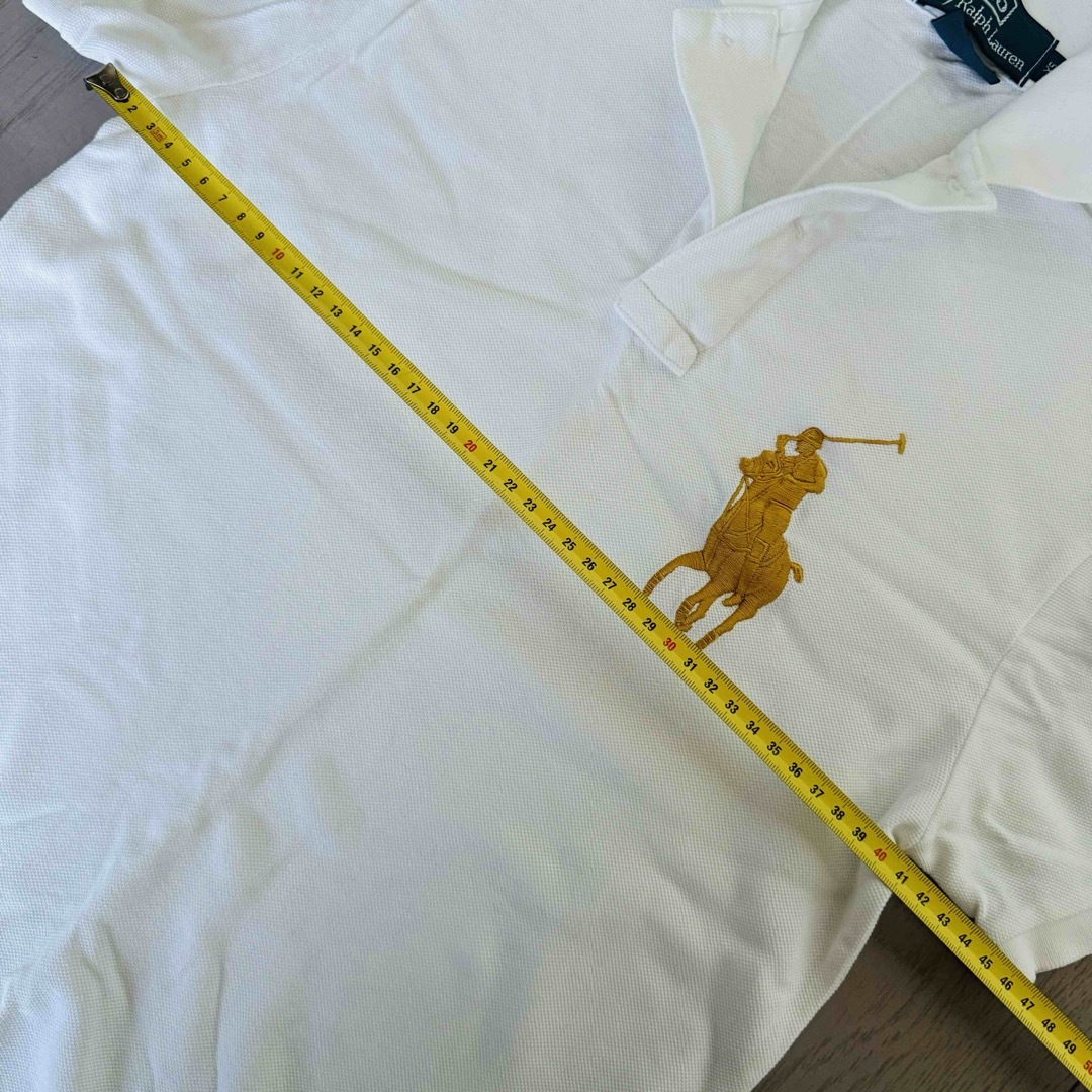 POLO RALPH LAUREN(ポロラルフローレン)のラルフローレン☆ レディース オーダーポロシャツ ホワイト×ゴールド メンズのトップス(ポロシャツ)の商品写真