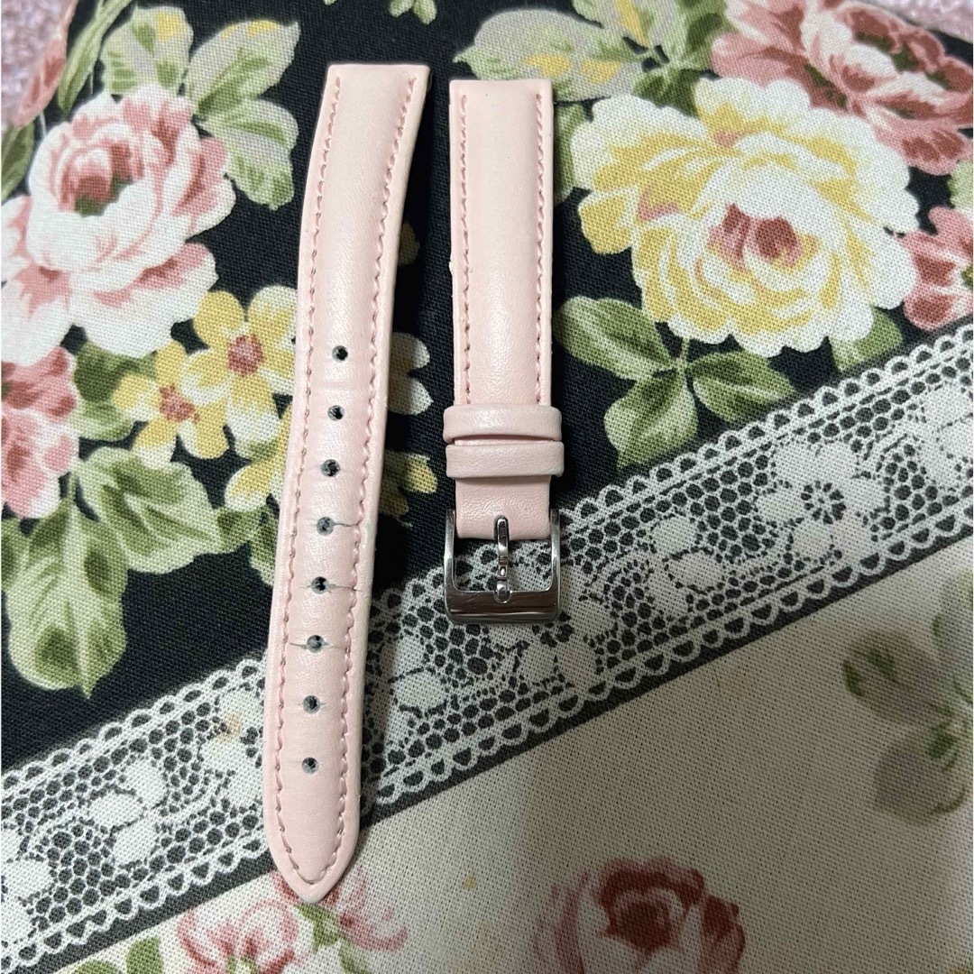 腕時計ベルト　14mm ピンク メンズの時計(レザーベルト)の商品写真