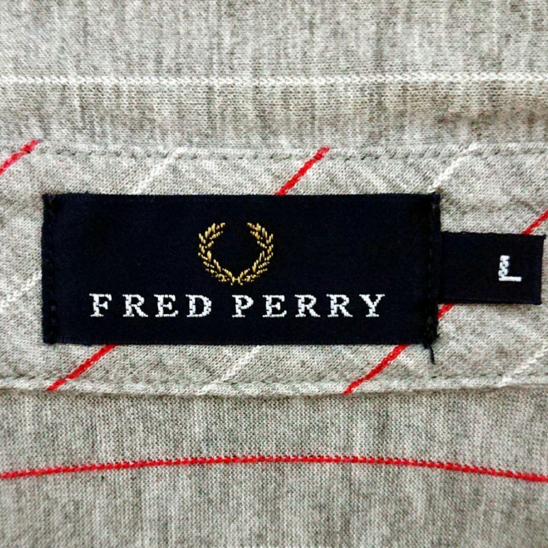 FRED PERRY(フレッドペリー)の定番モデル フレッドペリー ワンポイント 刺繍 ロゴ ストライプ 長袖 シャツ メンズのトップス(シャツ)の商品写真