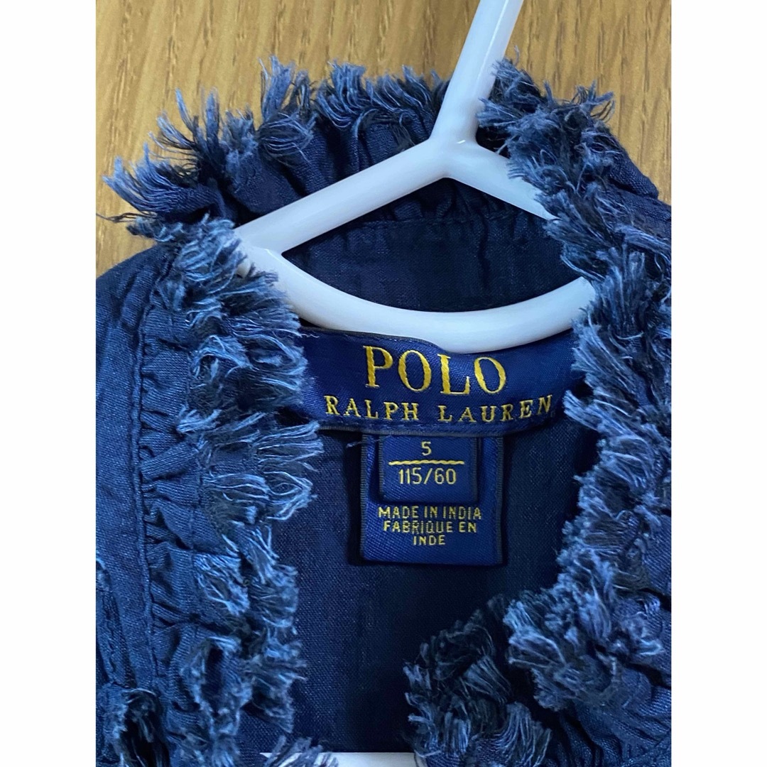 POLO RALPH LAUREN(ポロラルフローレン)のラルフローレン　長袖シャツ　115cm ネイビー　子供服 キッズ/ベビー/マタニティのキッズ服女の子用(90cm~)(ブラウス)の商品写真