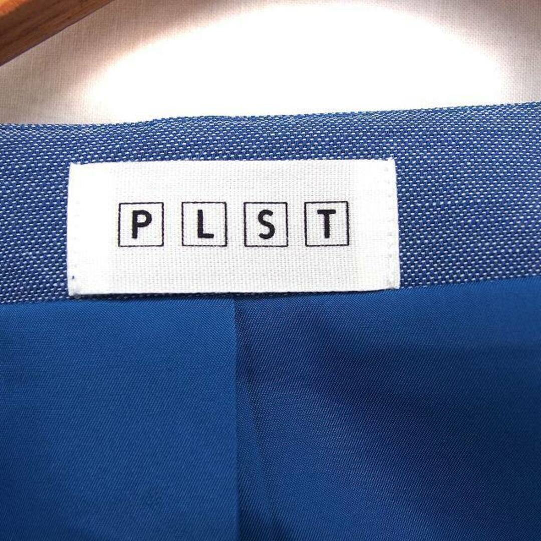 PLST(プラステ)のプラステ ジャケット アウター オープン 背抜き ノーカラー リネン混 XS 青 レディースのジャケット/アウター(その他)の商品写真