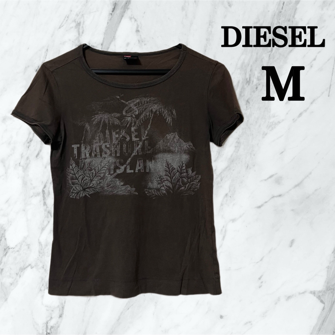 DIESEL(ディーゼル)のdiesel ディーゼル　コットンTシャツ　レディース　Mサイズ　ブラウン レディースのトップス(Tシャツ(半袖/袖なし))の商品写真