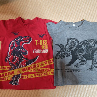 古着 男の子 Tシャツ110cm 2着セット 恐竜のシャツ(Tシャツ/カットソー)