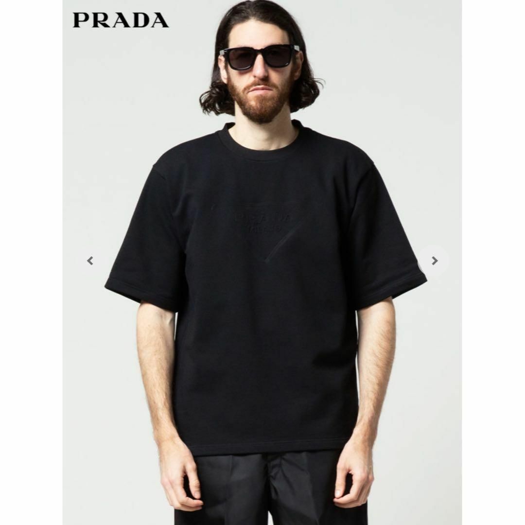 PRADA(プラダ)の［美品］PRADA エンボスロゴ　トライアングル　Tシャツ　スウェット　NELO メンズのトップス(Tシャツ/カットソー(半袖/袖なし))の商品写真