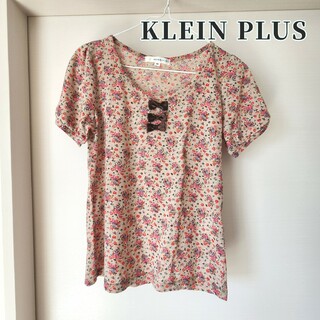 KLEIN PLUS クランプリュス 半袖 花柄 Tシャツ リボン(Tシャツ/カットソー(半袖/袖なし))