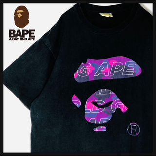 A BATHING APE - 【人気デザイン】アベイシングエイプ ビックロゴ 定番カラー Tシャツ XLサイズ