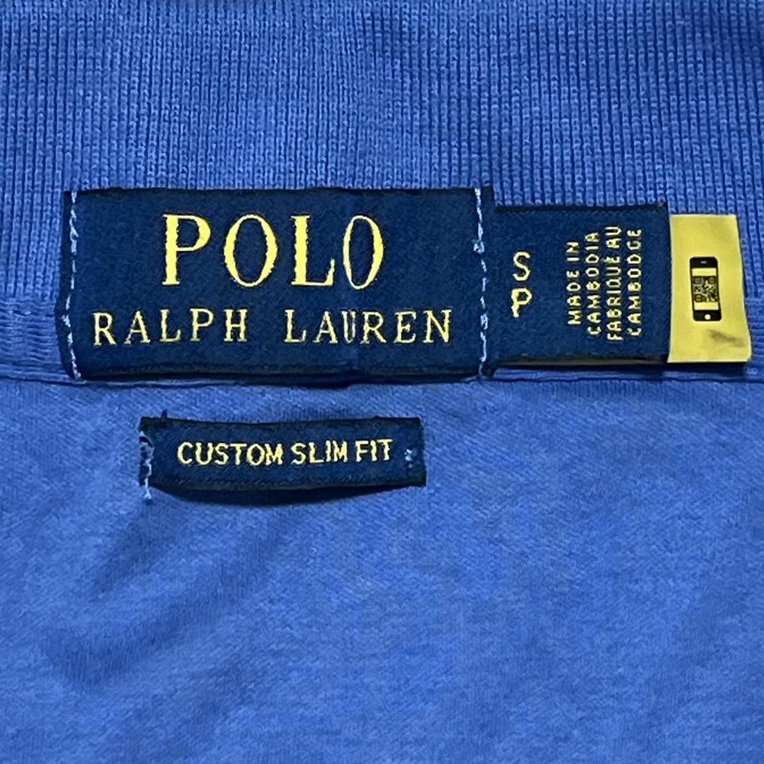 POLO RALPH LAUREN(ポロラルフローレン)のポロラルフローレン 半袖ポロシャツ 無地ブルー ポニー刺繍 夏物古着h13 メンズのトップス(ポロシャツ)の商品写真