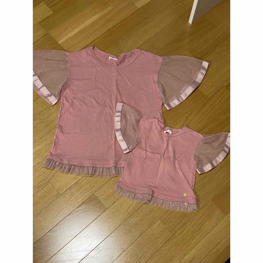 キムラタン(キムラタン)のドルチーナ　親子　おそろい　セット　90cm チュール　半袖Tシャツ キッズ/ベビー/マタニティのキッズ服女の子用(90cm~)(Tシャツ/カットソー)の商品写真