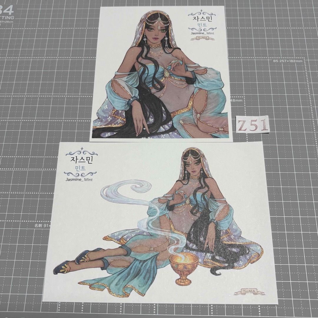 【海外ステッカーZ51】hwara様　BIYACRAFT様　女の子　人物　装飾 エンタメ/ホビーのコレクション(印刷物)の商品写真