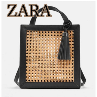 ZARA - 【ZARA】ミニバスケット カゴバッグ フリンジ トートバッグ　ショルダー 籠