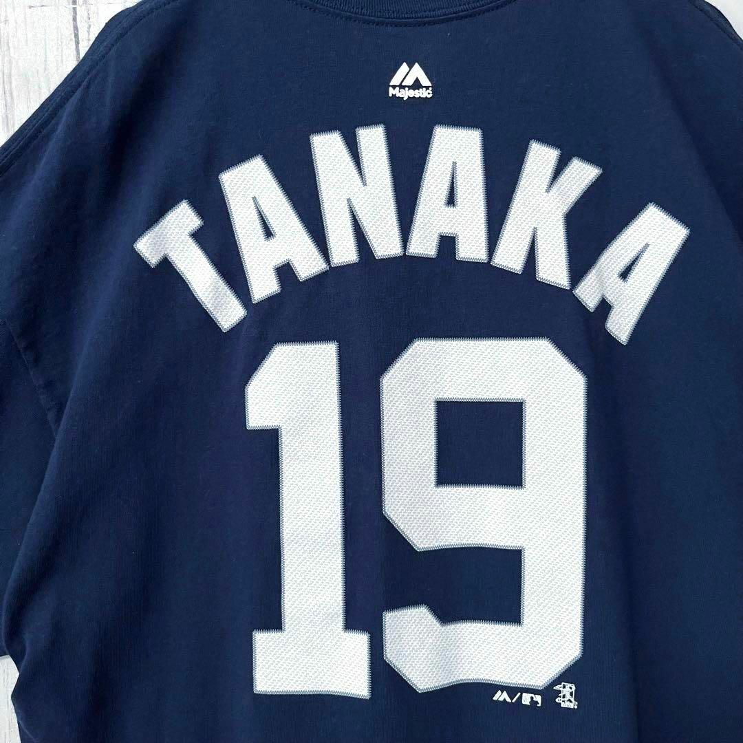 MLB(メジャーリーグベースボール)のアメリカ古着　MLB ヤンキース　田中将大バックプリントTシャツ　XL ネイビー メンズのトップス(Tシャツ/カットソー(半袖/袖なし))の商品写真