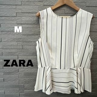 ザラ ZARA ノースリーブ トップス インナー カットソー ブラック M 黒