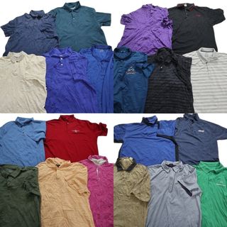 古着卸 まとめ売り ポロシャツ 20枚セット (メンズ 2XL ) カラーMIX プロチームロケッツ ワンポイントロゴ ボーダー MT0205(ポロシャツ)