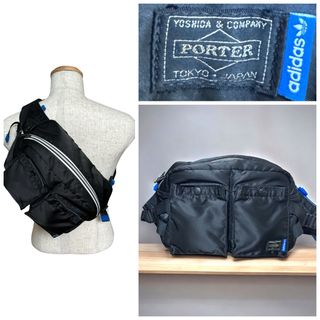 アディダス(adidas)のPORTER adidas コラボ　ウエストバッグ　タンカー　ブラック　2way(ショルダーバッグ)