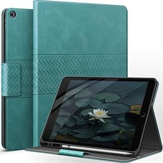 auaua iPad 9/8/7 ケース ペン収納 PUレザー 手帳型 耐衝撃(その他)