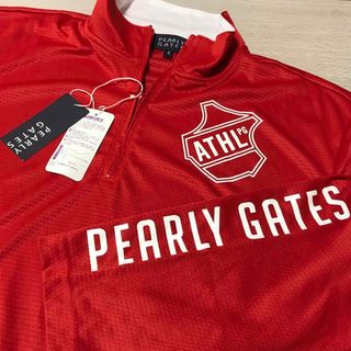 パーリーゲイツ(PEARLY GATES)の専用　新品　パーリーゲイツ　長袖ウエア　ハーフジップ　赤　メンズ　サイズ6(ウエア)