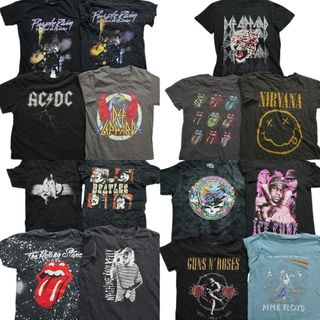 古着卸 まとめ売り 音楽・バンド 半袖Tシャツ 16枚セット (メンズ XXS /XS /S ) ACDC デフレパード ピンクフロイド MT0397(その他)