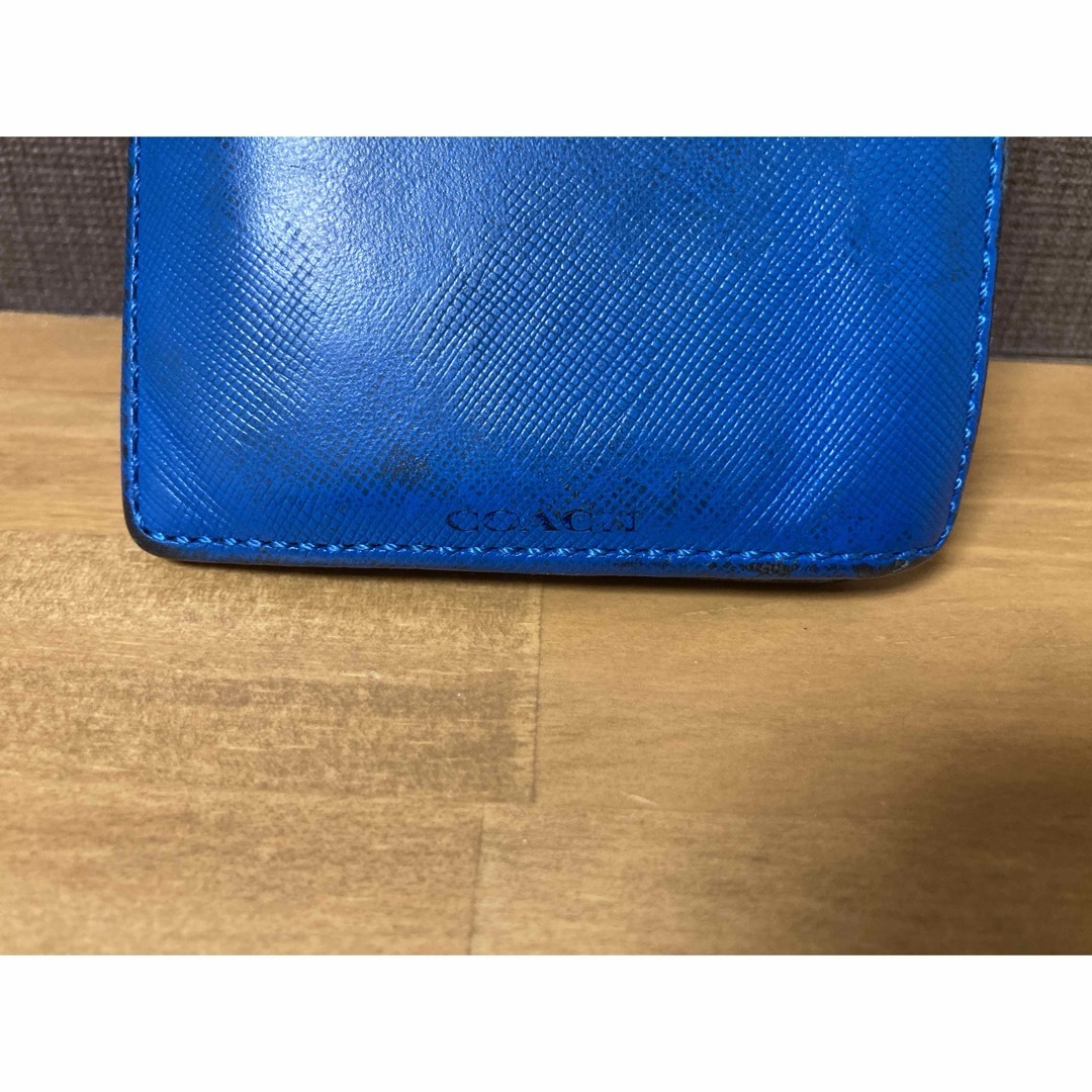 COACH(コーチ)のcoach 財布　二つ折　青色 レディースのファッション小物(財布)の商品写真