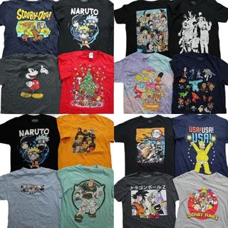 古着卸 まとめ売り キャラクター 半袖Tシャツ 16枚セット (メンズ M /L ) ナルト ミッキー スヌーピー ドラゴンボール MT0386(その他)