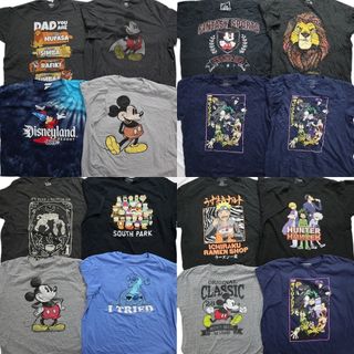 古着卸 まとめ売り キャラクター 半袖Tシャツ 16枚セット (メンズ 2XL /3XL ) ミッキー ナルト ヒロアカ MT0381(その他)