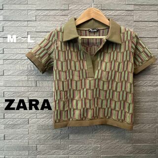 ZARA - ザラ ZARA ふわふわ生地 ポロシャツ　半袖Tシャツ　トップス・カットソー　L