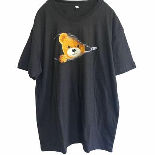 【新品】大きいサイズ ３L　４L迄　クマTシャツ 黒(Tシャツ(半袖/袖なし))