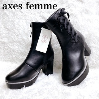 axes femme - 【未使用】アクシーズファム ラメチップブーツ レースアップ リボン