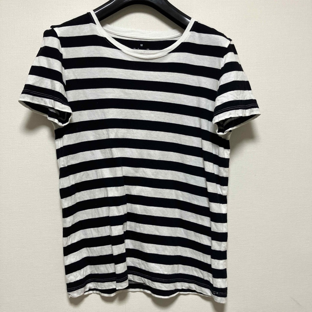 MUJI (無印良品)(ムジルシリョウヒン)の無印良品　ボーダー  半袖Tシャツ　M レディースのトップス(Tシャツ(半袖/袖なし))の商品写真