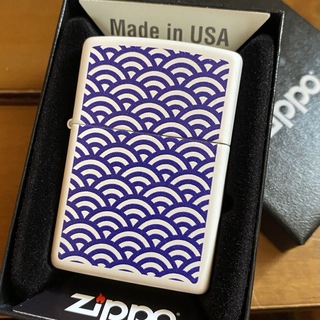 ジッポー(ZIPPO)のZIPPO USA 和柄 波 ホワイトマット 新品未使用 オイルライター(タバコグッズ)
