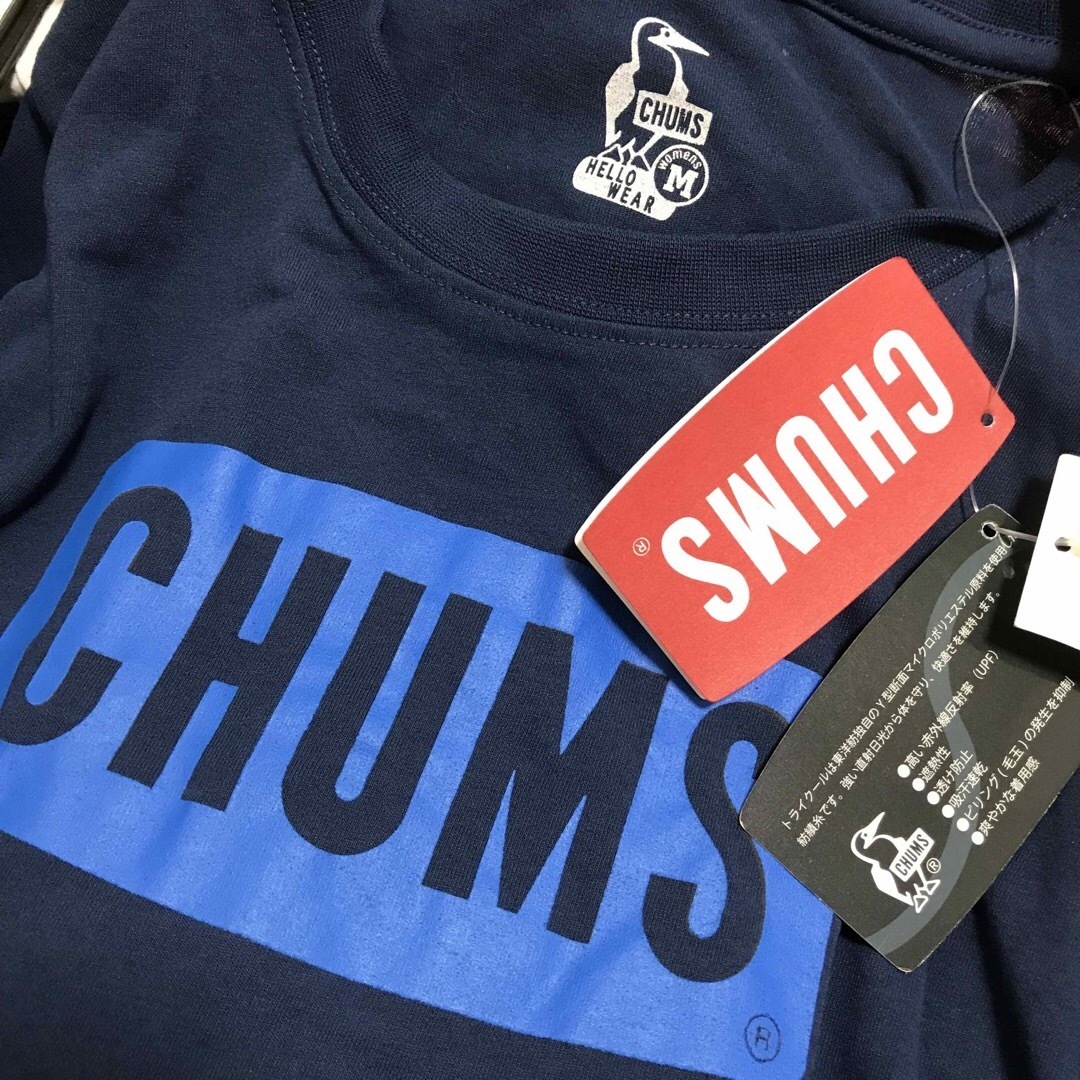 CHUMS(チャムス)の新品　CHUMS チャムス　Tシャツ　ネイビー　レディース　M レディースのトップス(Tシャツ(半袖/袖なし))の商品写真