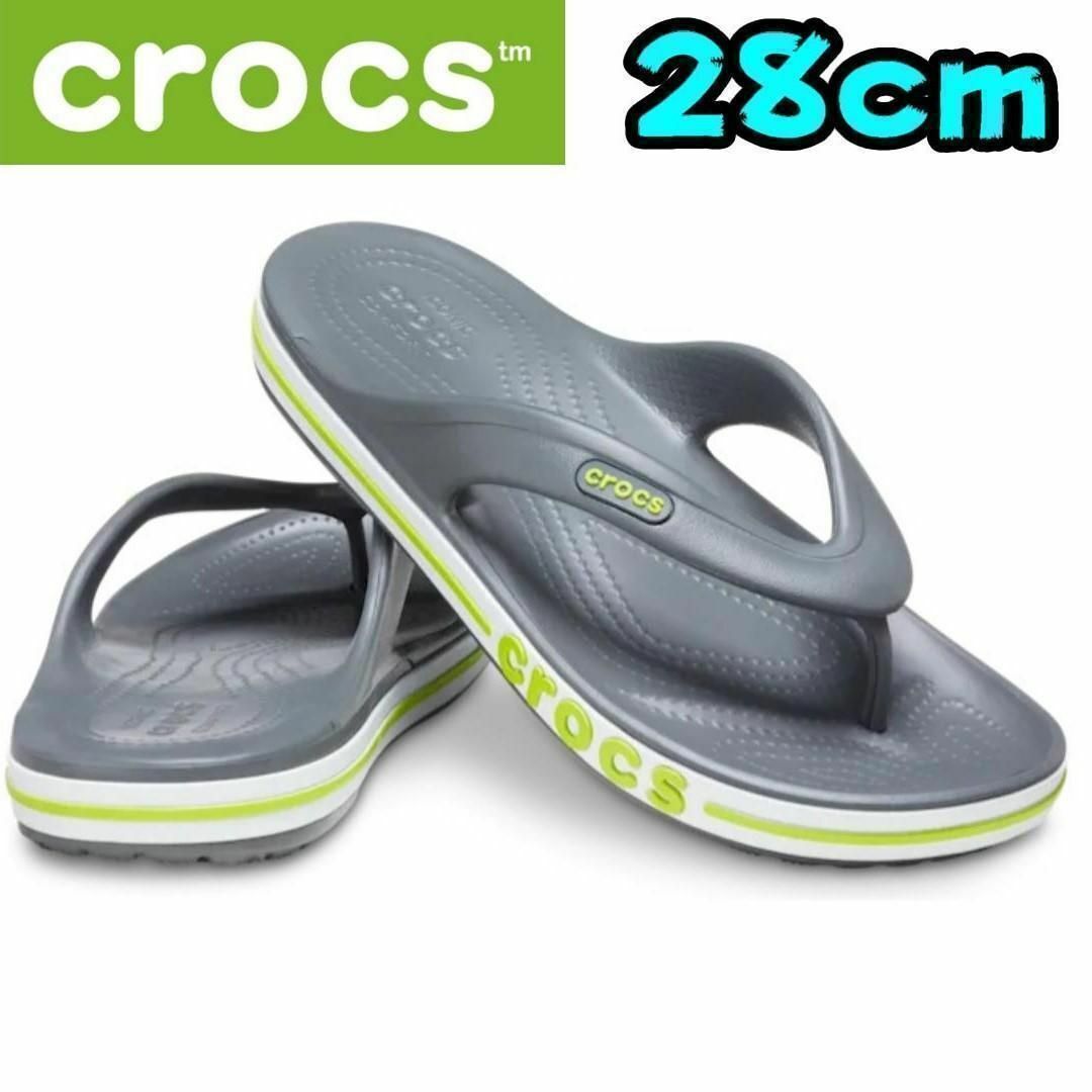 crocs(クロックス)の【新品】クロックス　バヤバンド　フリップ　ビーチサンダル　28㎝　グレー メンズの靴/シューズ(ビーチサンダル)の商品写真