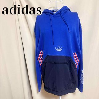 アディダス(adidas)のアディダス　adidas パーカー　トレーナー　異素材　L(パーカー)