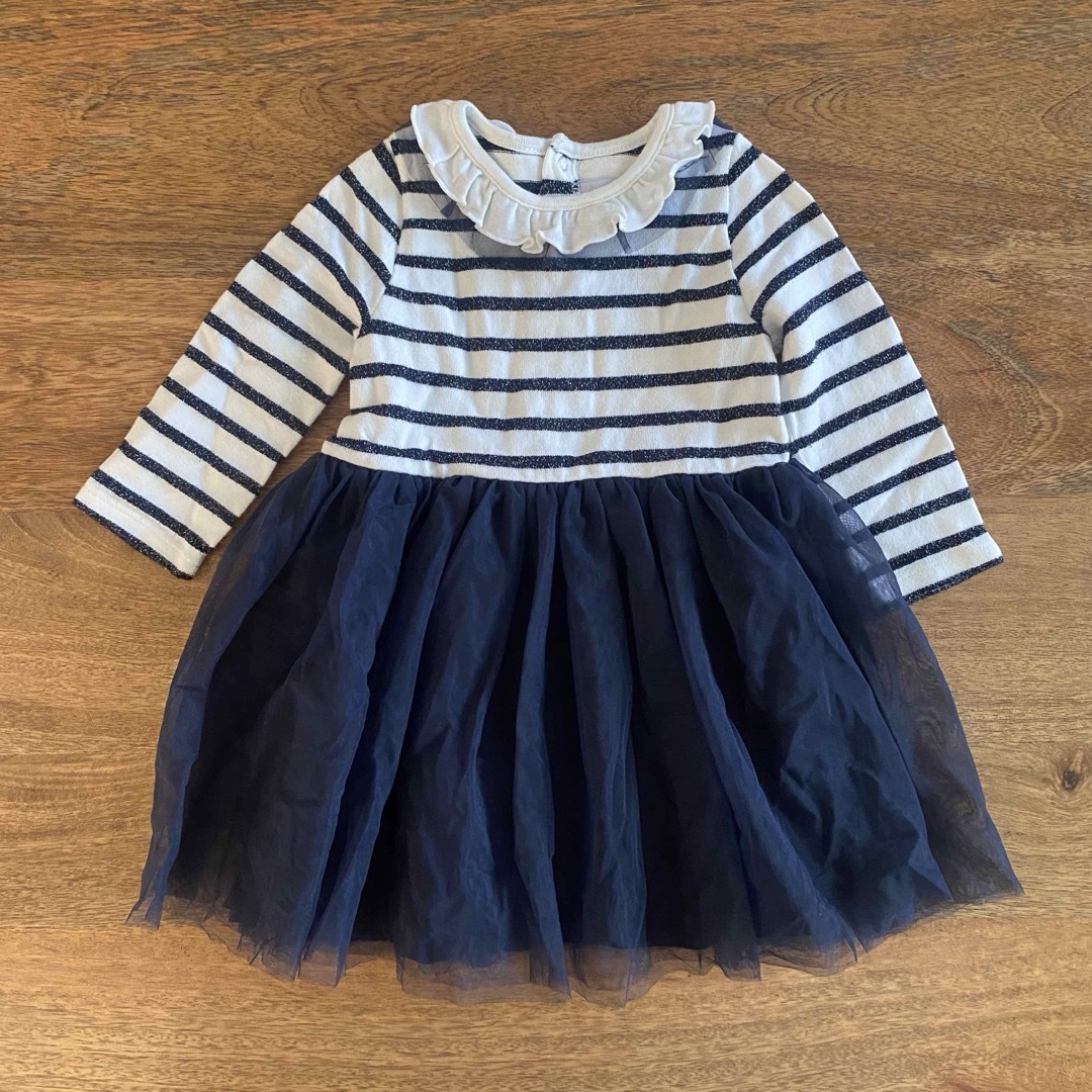 PETIT BATEAU(プチバトー)の【PETIT BATEAU】チュールワンピース 18m キッズ/ベビー/マタニティのベビー服(~85cm)(ワンピース)の商品写真