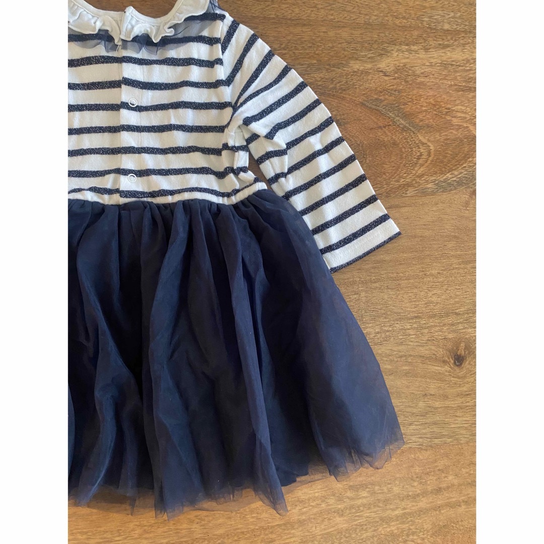 PETIT BATEAU(プチバトー)の【PETIT BATEAU】チュールワンピース 18m キッズ/ベビー/マタニティのベビー服(~85cm)(ワンピース)の商品写真