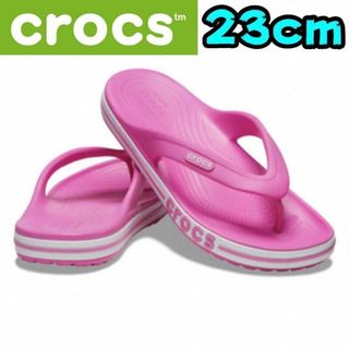 crocs - 【新品】クロックス　バヤバンド　フリップ　ビーチサンダル　23㎝　ピンク