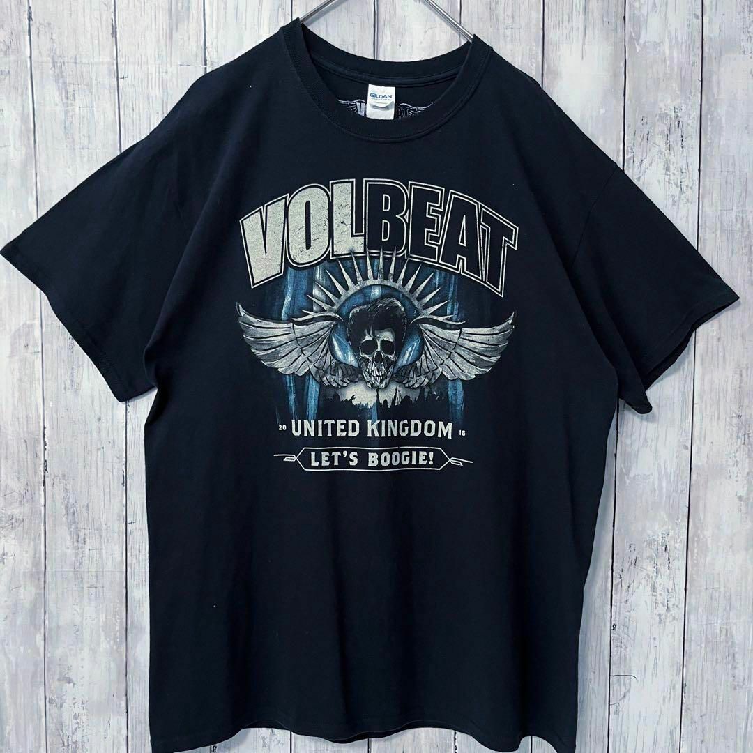 MUSIC TEE(ミュージックティー)のロックバンドTシャツ古着　VOLBEAT バックプリントTシャツ　サイズL 黒 メンズのトップス(Tシャツ/カットソー(半袖/袖なし))の商品写真