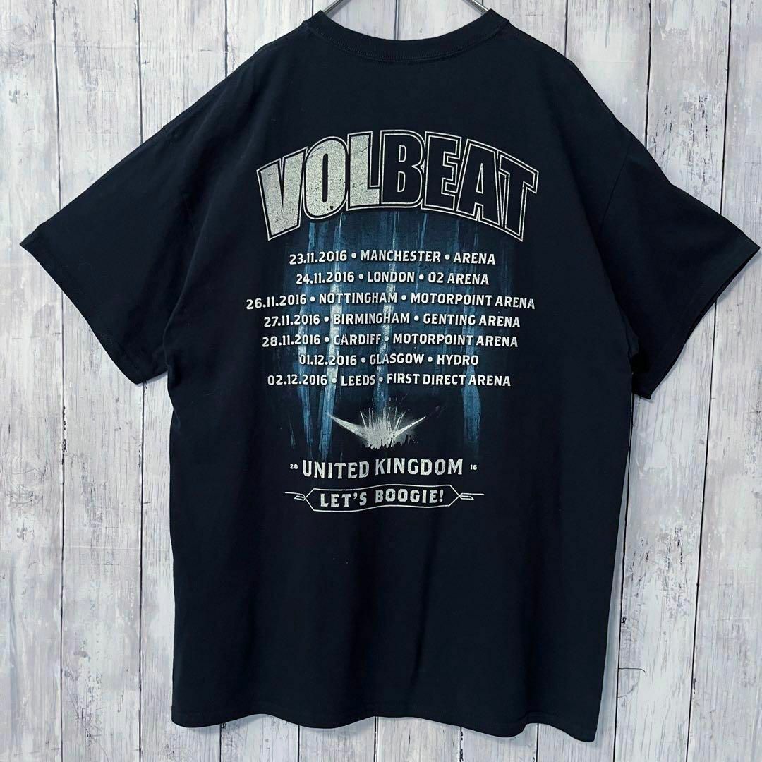 MUSIC TEE(ミュージックティー)のロックバンドTシャツ古着　VOLBEAT バックプリントTシャツ　サイズL 黒 メンズのトップス(Tシャツ/カットソー(半袖/袖なし))の商品写真