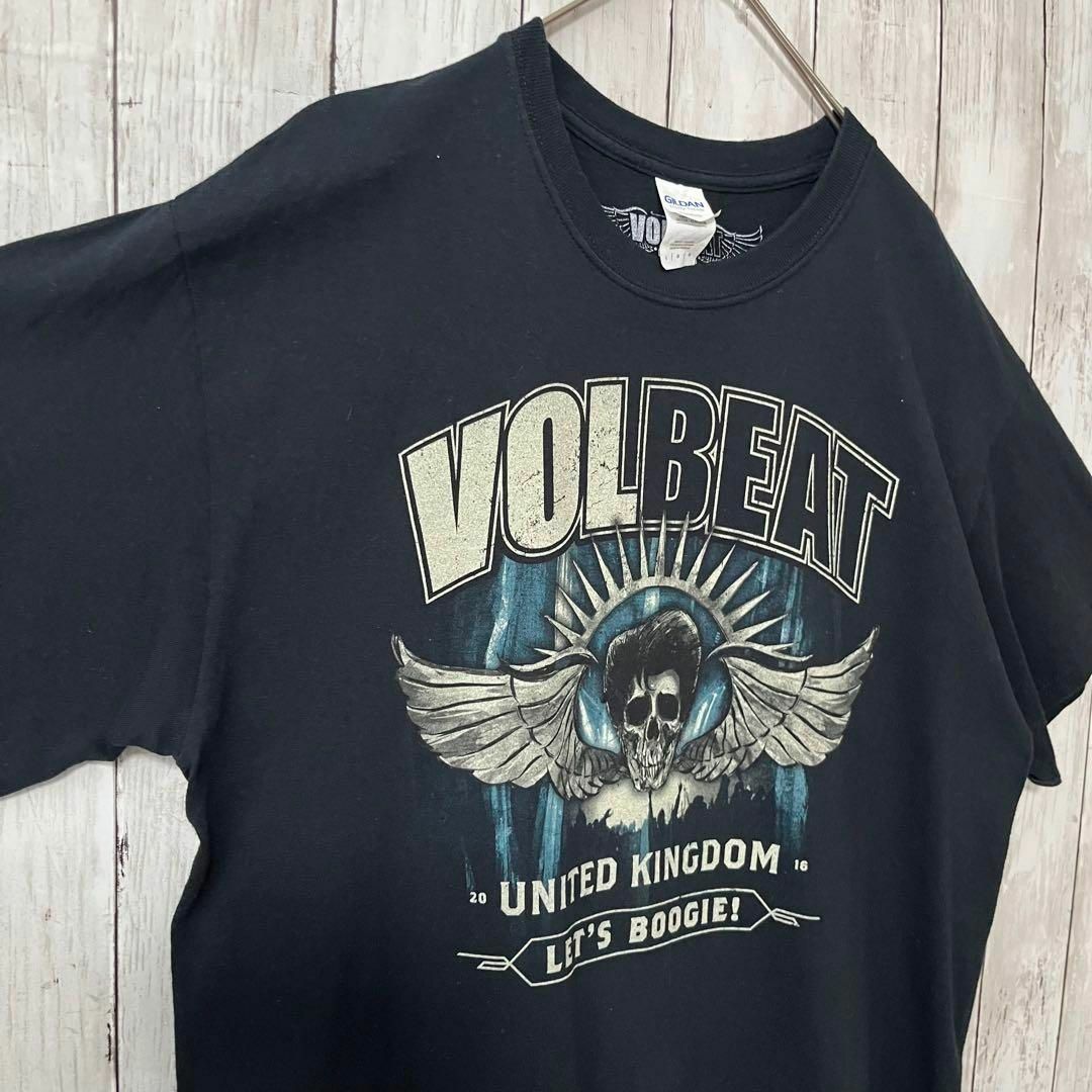 MUSIC TEE(ミュージックティー)のロックバンドTシャツ古着　VOLBEAT バックプリントTシャツ　サイズL 黒 メンズのトップス(Tシャツ/カットソー(半袖/袖なし))の商品写真