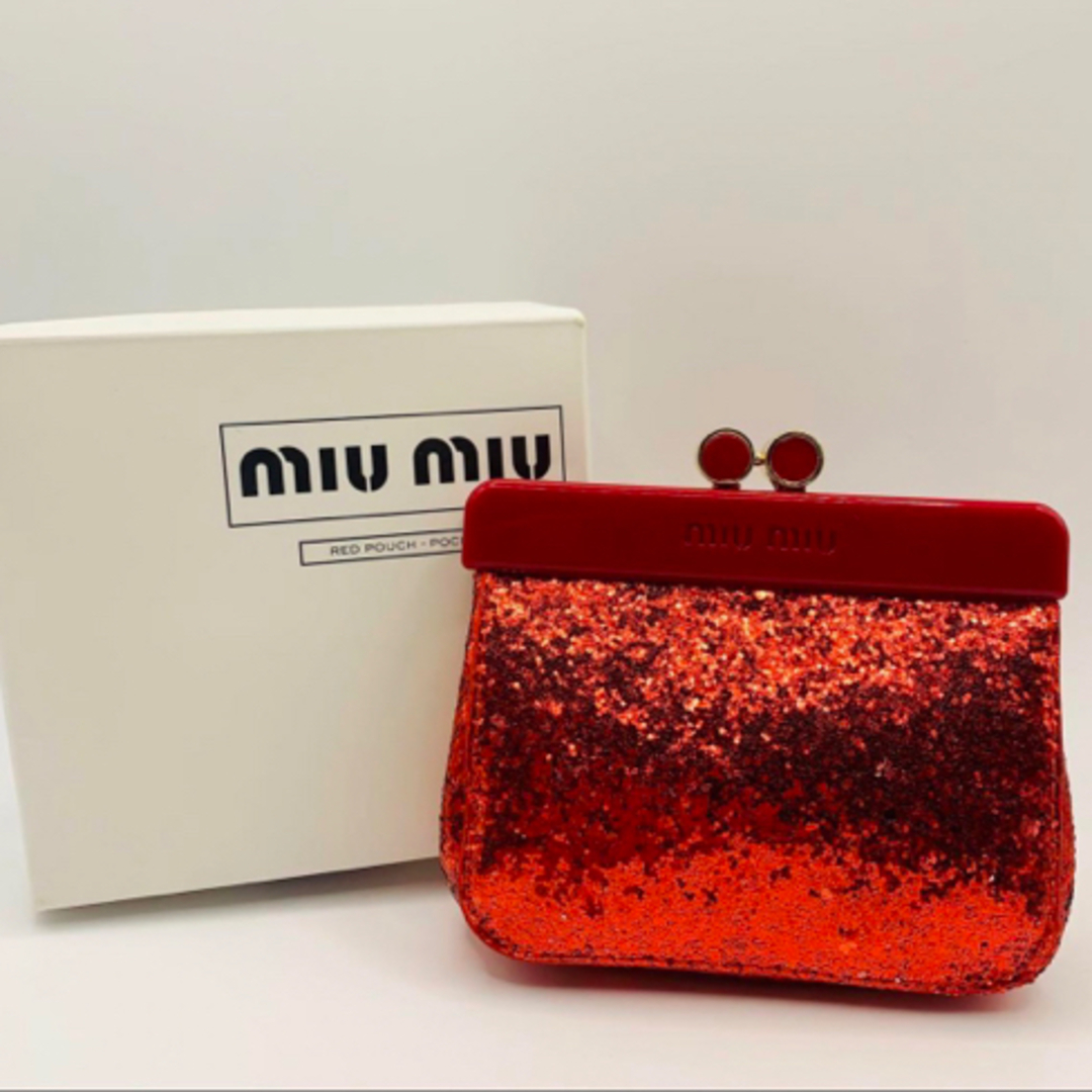 miumiu(ミュウミュウ)のmiumiu ミュウミュウ がま口ポーチ 財布 小銭入れ カード入れ ノベルティ レディースのファッション小物(コインケース)の商品写真