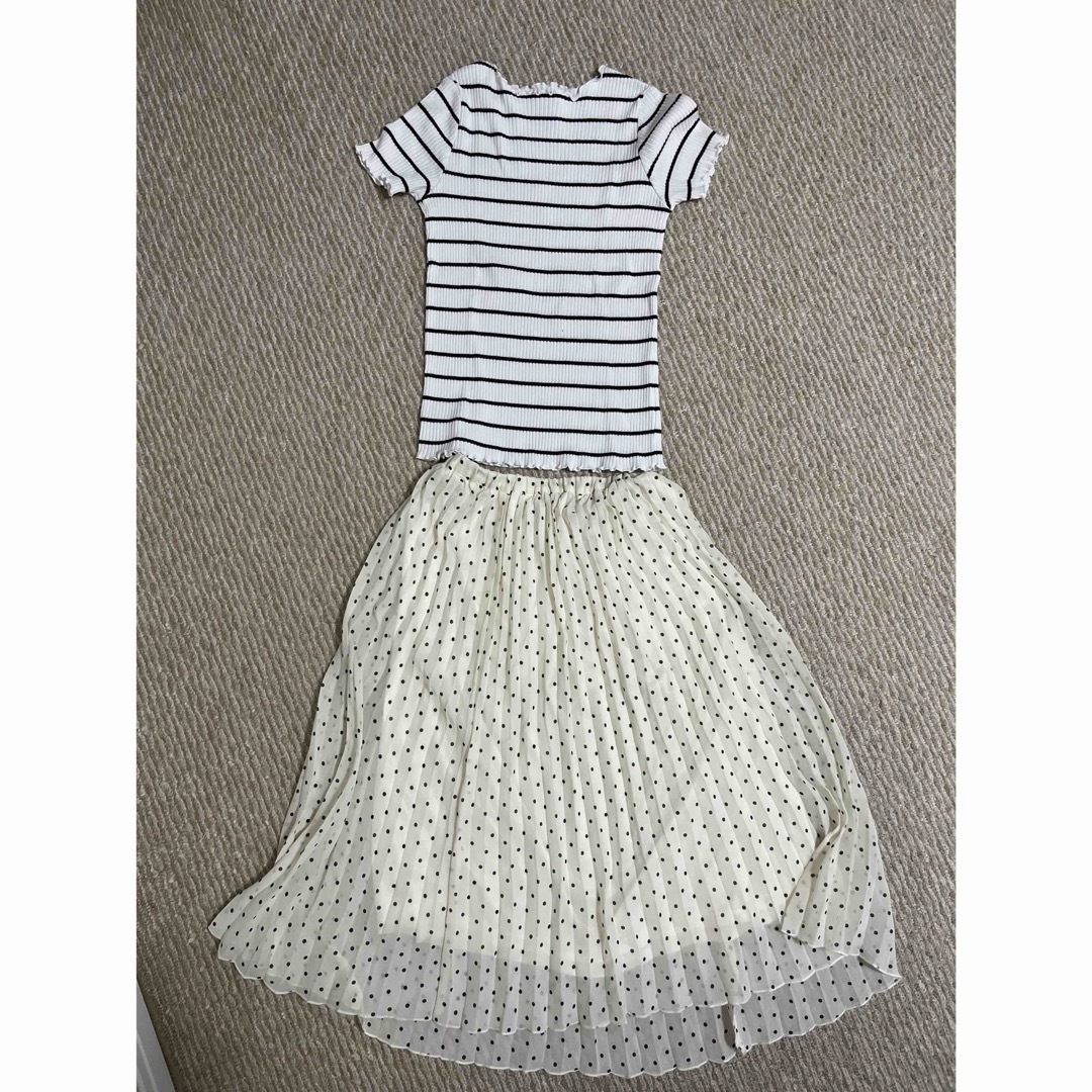 GLOBAL WORK(グローバルワーク)のグローバルワーク　上下セット130 キッズ/ベビー/マタニティのキッズ服女の子用(90cm~)(Tシャツ/カットソー)の商品写真