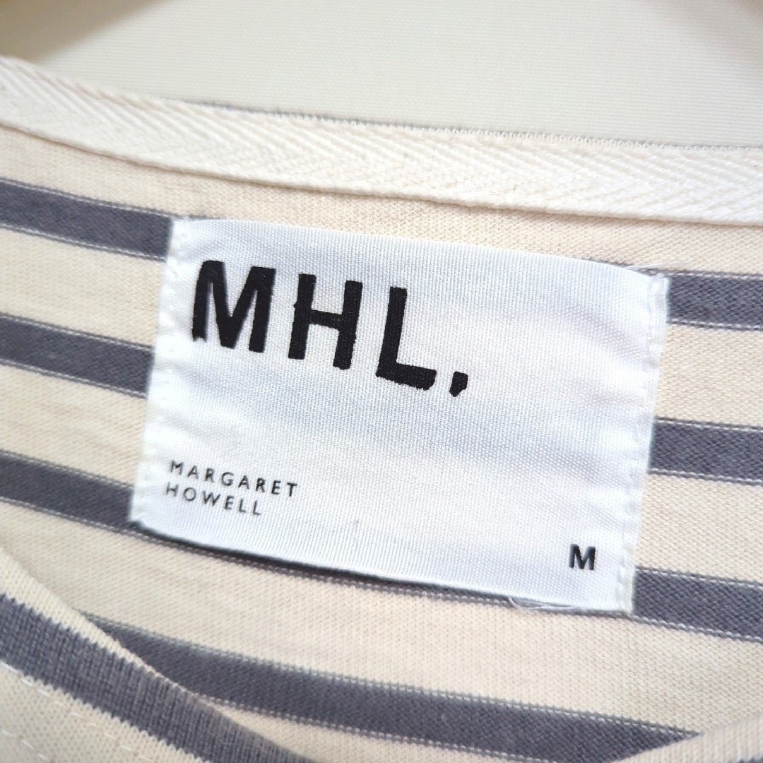 MHL.(エムエイチエル)の★日本製 MHL ボーダー ボートネック Tシャツ カットソー メンズのトップス(Tシャツ/カットソー(半袖/袖なし))の商品写真