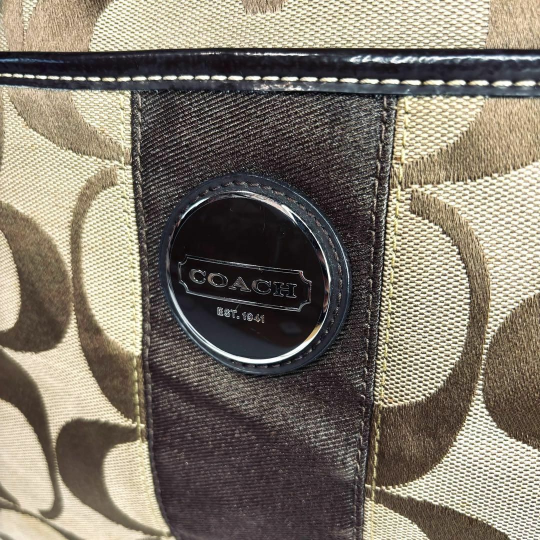 COACH(コーチ)のCOACH　コーチ　シグネチャー　トートバッグ　キャンバス×レザー　A4可 レディースのバッグ(トートバッグ)の商品写真