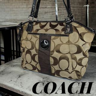 コーチ(COACH)のCOACH　コーチ　シグネチャー　トートバッグ　キャンバス×レザー　A4可(トートバッグ)