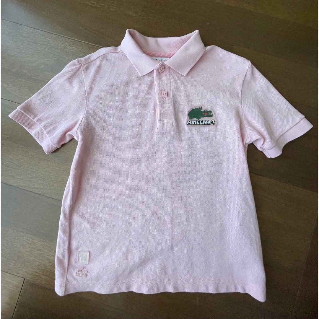 LACOSTE(ラコステ)のラコステ　マイクラ　コラボ　ポロシャツ　ピンク　120 キッズ/ベビー/マタニティのキッズ服男の子用(90cm~)(Tシャツ/カットソー)の商品写真