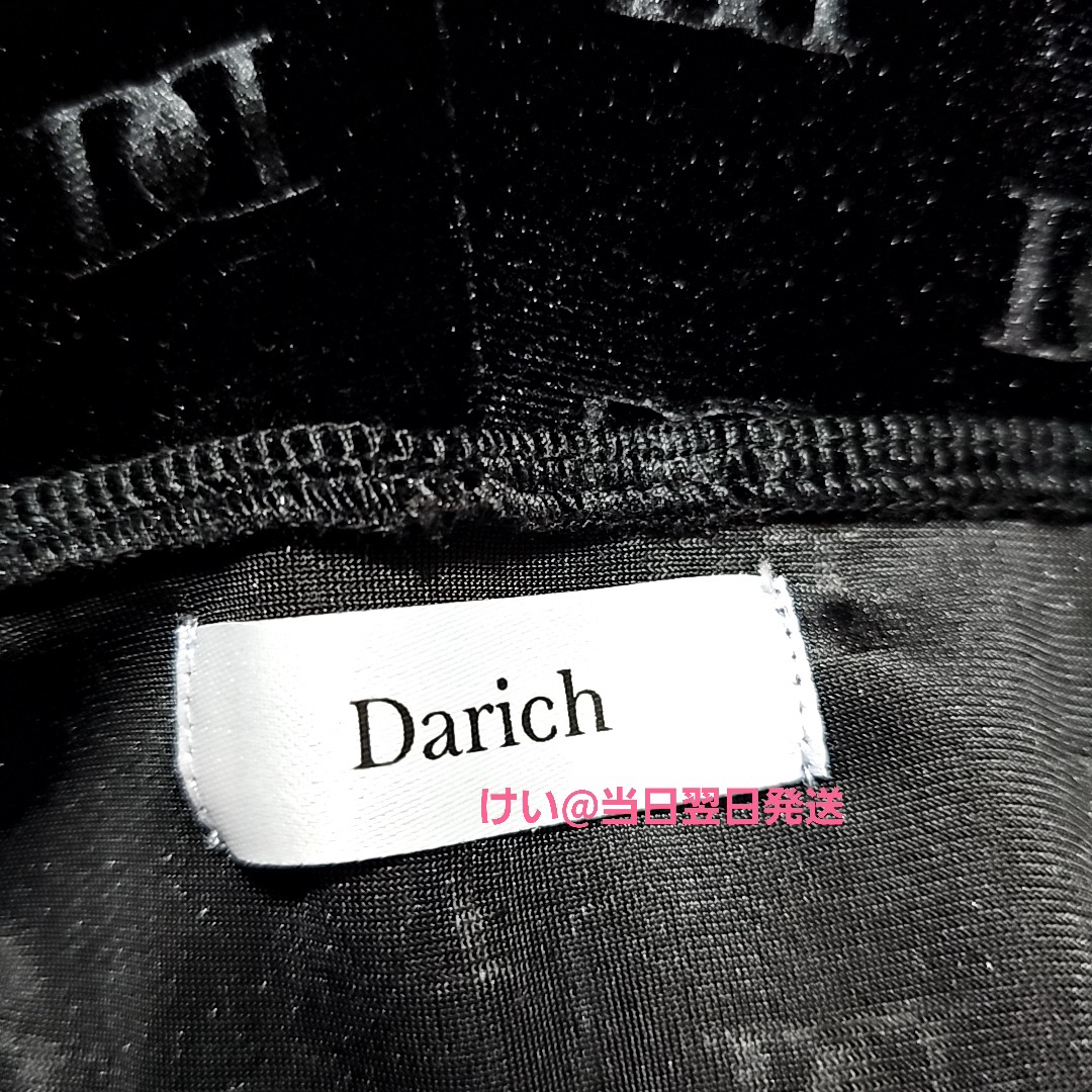 Darich(ダーリッチ)のDarich ダーリッチ ベロアロゴミニワンピース FREE BLK ブラック レディースのワンピース(ミニワンピース)の商品写真